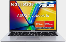 ASUS VivoBook 16 16in Ryzen 7 16GB RAM 512GB SSD Radeon Graphics Silver