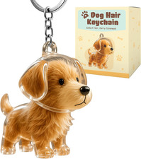 Dog Fur Keepsake, Acrylic Pets Fur Memory Charm, Dog Hair Keychain, Cute Dogs Ha