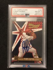 2001 TOPPS STARS ALBERT PUJOLS GOLD ROOKIE #(291/499)  PSA 8 AUTOGRAPHED PSA 10