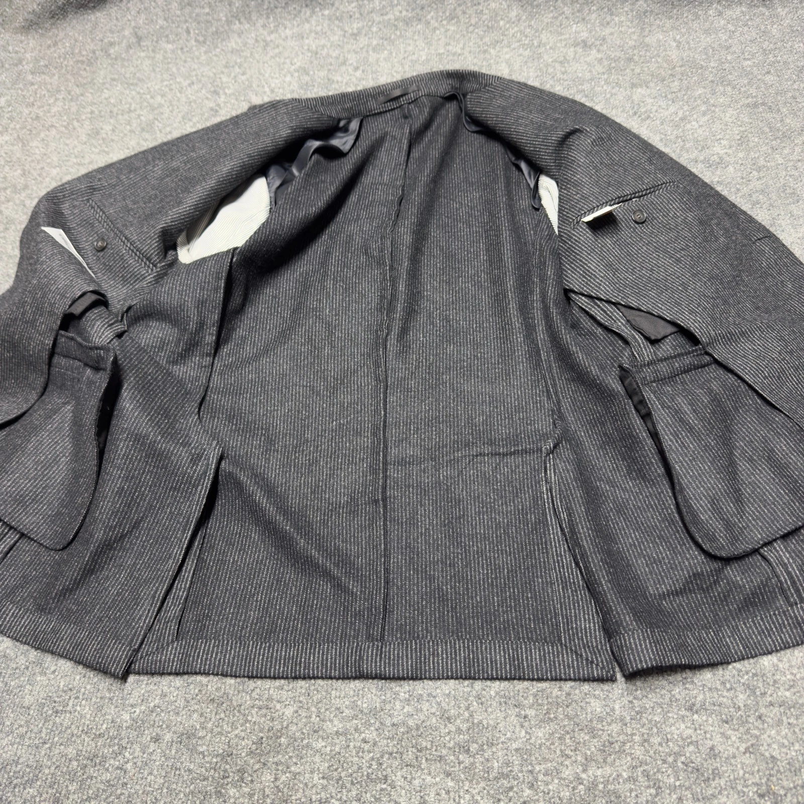 Officine Générale 100% Wool Chalkstripe Jacket Sport Blazer Men EU 50 US 40 Gray image 3