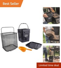 Weatherproof Hardwood Pellet Storage Bucket with 20-Pound Capacity for Grilling