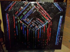Cube Textured Painting on Wood Original DelMarq