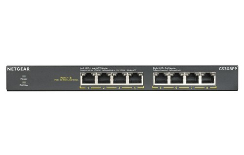 NETGEAR GS308PP - Commutateur - non Managé - 8 x 10/100/1000 (Poe