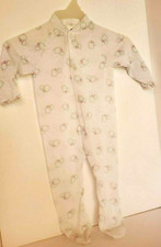 VTG Baby Infant Girl Sleeper NWOT White w/ Little Sheep, Multicolor, Snap Crotch