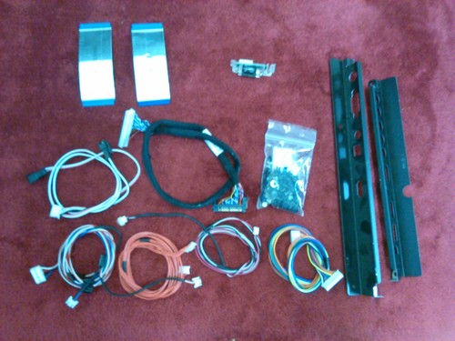 Hisense 46K360M Miscellaneous Parts; T-Con ribbons IR LVDS Extra Wires & Screws 