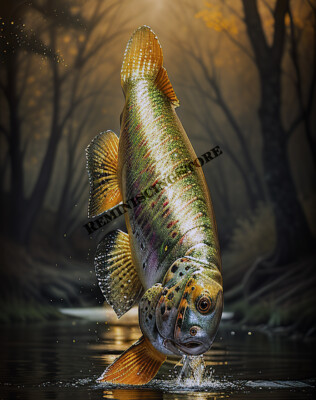 Kern River trout (Salmo irideus gilberti Jordan) Vintage realistic #2 Reprint
