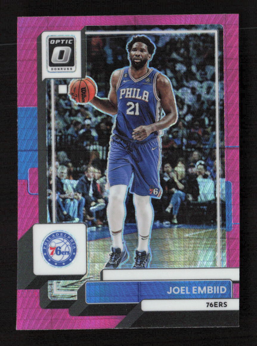 Joel Embiid 2022-23 Donruss Optic #27 Pink Hyper Holo Philadelphia 76ers