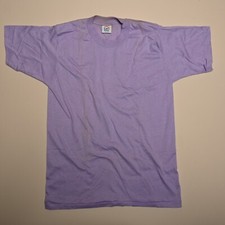 AUTHENTIC VINTAGE 80s Cal Cru Purple Blank Basic Short Sleeve T-Shirt M - 4827