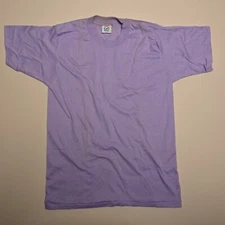 AUTHENTIC VINTAGE 80s Cal Cru Purple Blank Basic Short Sleeve T-Shirt M - 4827