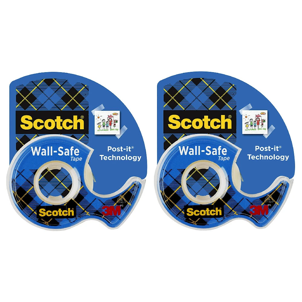 Scotch Wall Safe Tape Dispenser .75 in x 650 in Transparent 3M 183