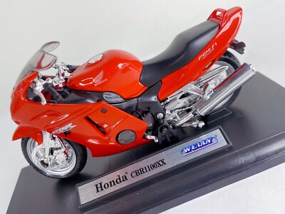 Honda CBR 1100XX Diecast Motorcycle Bike Model Toy Red Welly 1:18