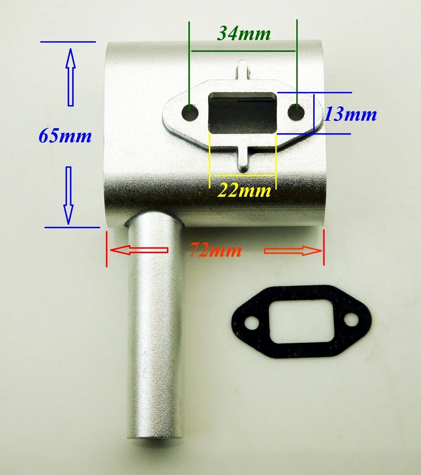 Aluminum Exhaust Pipe Muffler for 26cc - 42cc Gas Petrol Engine RC Model Plane - Image 2 of 4