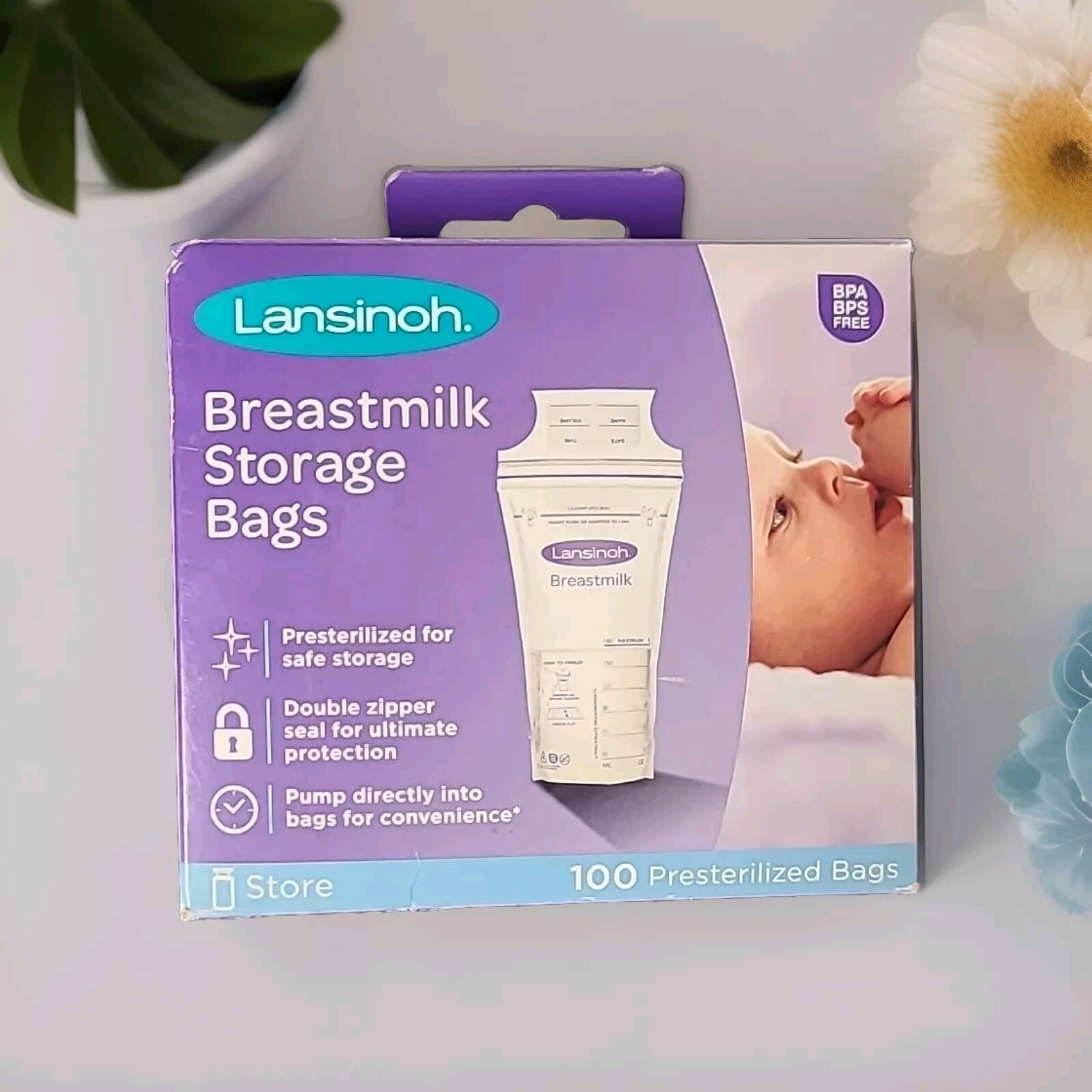 Lansinoh Breastmilk Breast Pump Storage Bag  (100 Count)