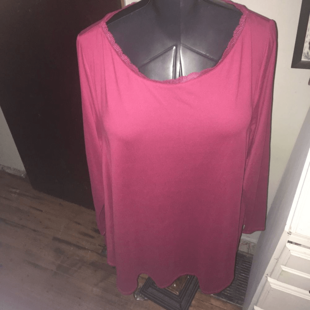 Lane Bryant raspberry pink lace detail blouse size 18/20