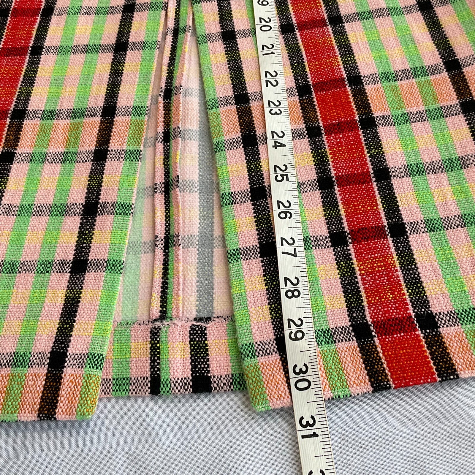 ZARA Skirt Women Size XS Check Plaid High Waisted Textured Midi Front Slit eBay