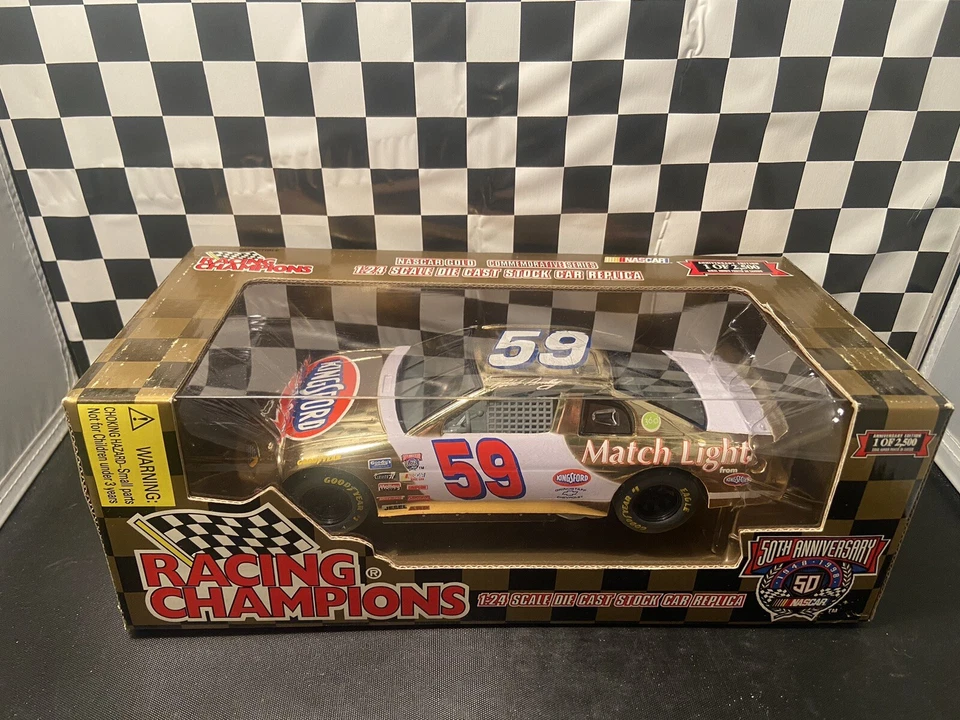 Racing Champions 50th Ann. Juego Robert Pressley #59 Kingsford 1:24 y 1:64 - Oro Foto 2 de 4