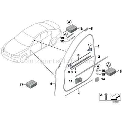 Upper Door Seam Seal Set (FL+FR) For BMW F01 F02 740i, 750i, 740Li, 750Li – Left & Right