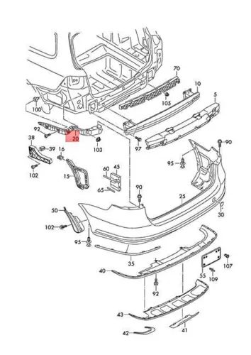 OEM VW Passat 4Motion Variant Santana Guide Profile Right Rear 3AF807394A - Picture 1 of 1