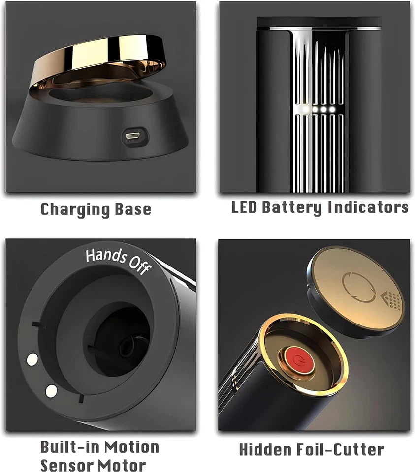 Электрический автоматический винный нож с зарядной основой резак для стальной фольги серебристый - Изображение 4 из 4