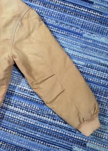 Carhartt Hooded Brown Tan Duck Canvas Jacket Youth L 14-16 Fits Adult XS FADING - Picture 15 of 15