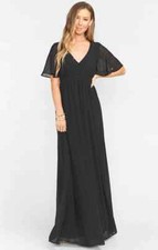 Show Me Your Mumu Emily Empire Maxi Dress  L Black