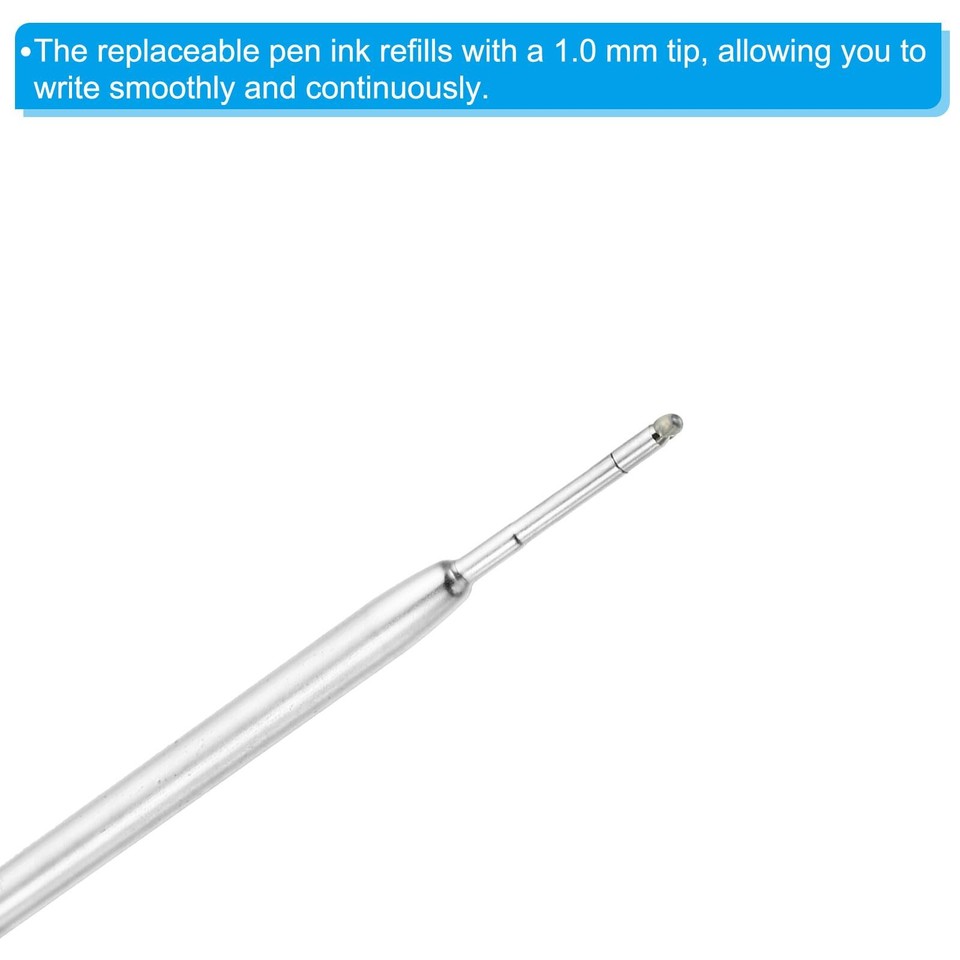 1mm Pen Ink Refills 12 Pcs Ballpoint Refill Medium Point Metal