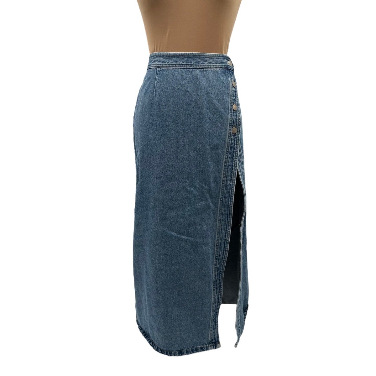 Vintage 90s DKNY Jeans Maxi Denim Jean Skirt Button Up Side Vintage 90s DKNY Jeans Maxi Denim Jean Skirt Button Up Side