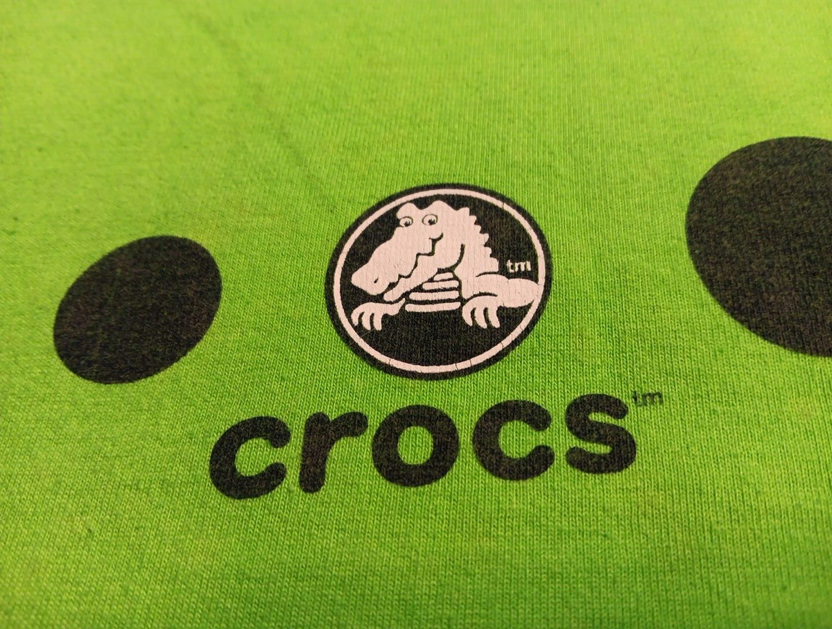 Men's Large Crocs Green Graphic Logo T Shirt Crocs Collector T Shirt