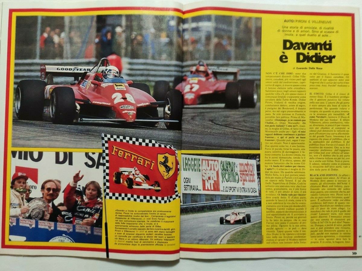 Guerin Sportivo N°18 1982 - Rossi, Albi Mundial, Pironi, Villeneuve - Italie