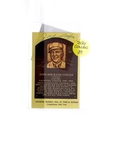 JOCKO CONLAN Baseball HOF SIGNED Yellow / Gold Plaque Card  XLT-Mint 1954