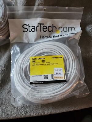 100 Ft White Molded Cat5e Cable Star Tech