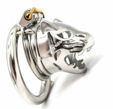 Tiger Head Stainless Steel Male Chastity Device Belt Bird Lock Restraint Cage