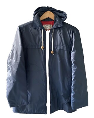 FLOAT COAT by Empress Los Angeles Vintage Style Zip Jacket Hoodie Blue Size M