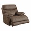 pemberly row microfiber swivel recliner glider in brown