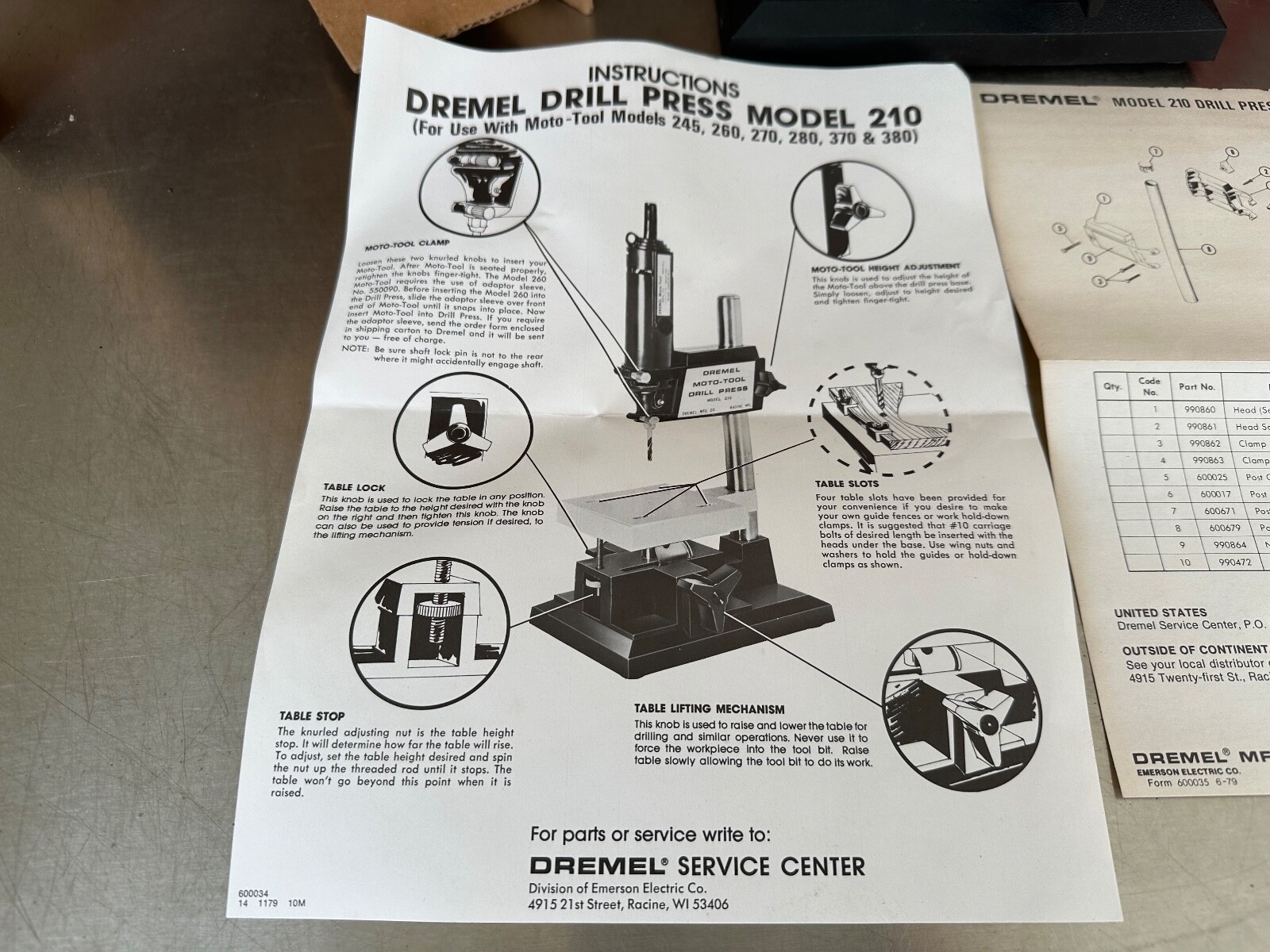 NOS Vintage Dremel Model 210 Drill Press In Original Box eBay