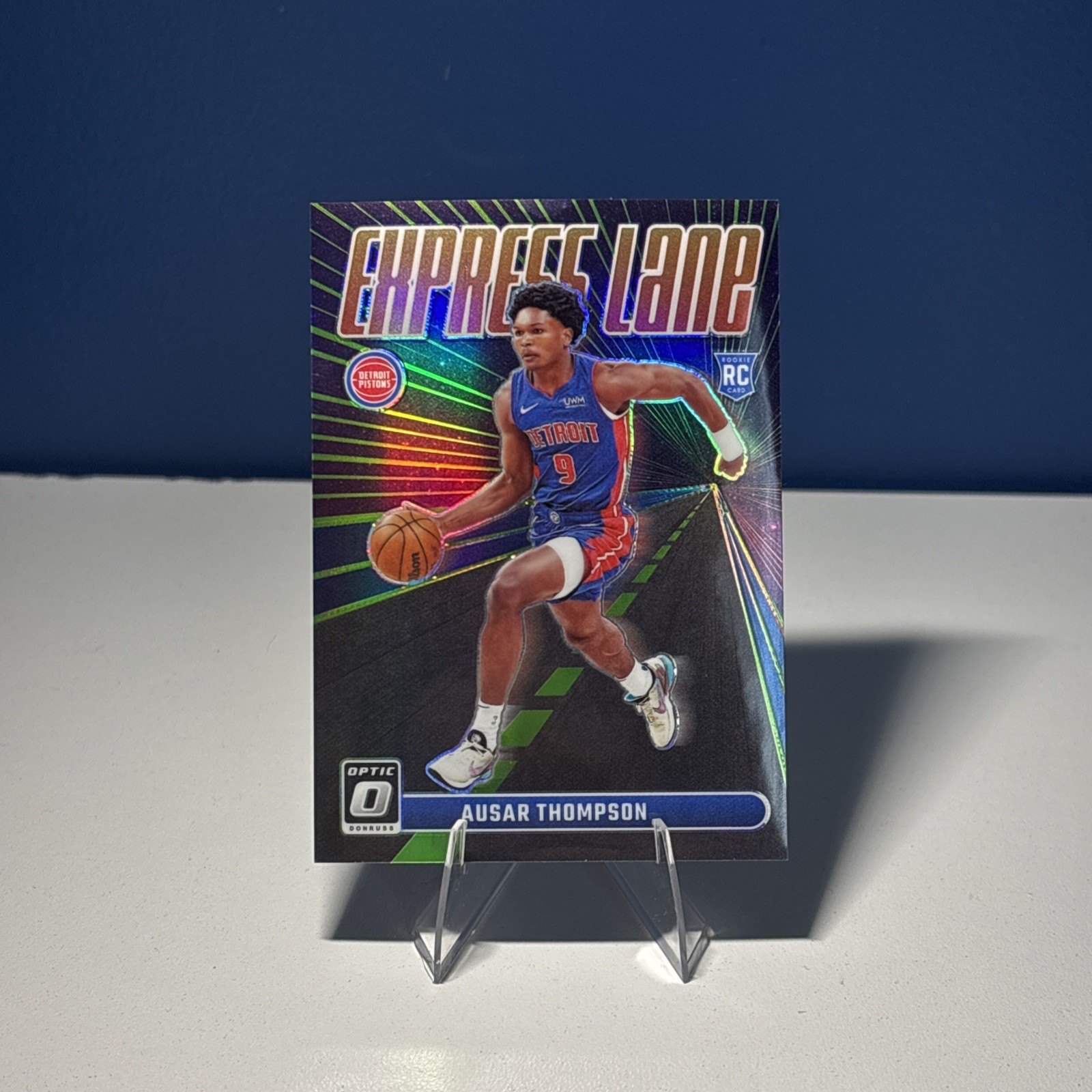 2023-24 Donruss Optic Ausar Thompson Express Lane RC LIME GREEN #/149 Pistons