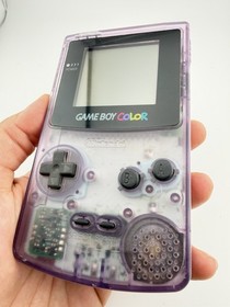 Nintendo Game Boy Color Clear Atomic Purple Tested Working But Has Bad Speaker