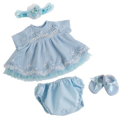 Reborn Baby Dolls Clothes Girl Blue Baby Doll Clothes 17-20 Inches Doll Outfi...
