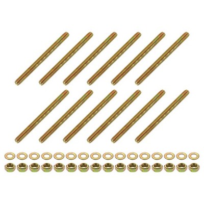 12Pcs Fully Threaded Rod, 5/16''x3-3/4'' Zinc-Plated Carbon Steel with Nuts Washer