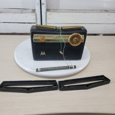Motorola Vintage Tube Portable Radio Black Gold Mid Century Parts Repair