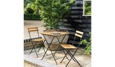 Eve 2 Seater Folding Wooden Garden Bistro Set Patio Furniture Outdoor