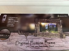 Mountain Mike's Digital Picture Frame with an Old Crate with Deer Antler Stand