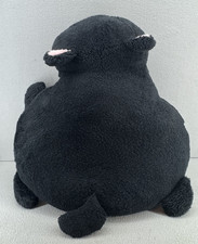 Large Black Cat Plush Pillow 24" Yellow Eyes Kawaii Stuffed Animal Cushion