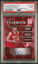2021 DONRUSS ELITE ROOKIE AUTOGRAPH ASIA RED GOLD ALPEREN SENGUN RC /10 PSA 9