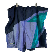 Vintage 90s Speedo Mens XL Spell Out Color Block Above The Knee Swim Trunks