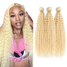 300g Blonde Bundle 613 Curly Bundles Human Hair Brazilian Unprocessed Virgin ...