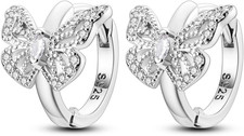 Earrings for Women 925 Sterling Silver Heart Hoops Small Colorful Rainbow Hoop E