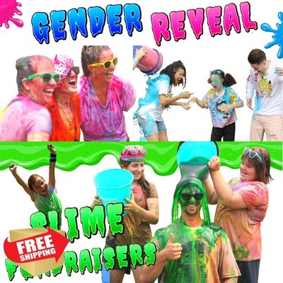 PARTY GOAT Slime Powder, 25 Gal Bulk Blue Mix for Water Guns