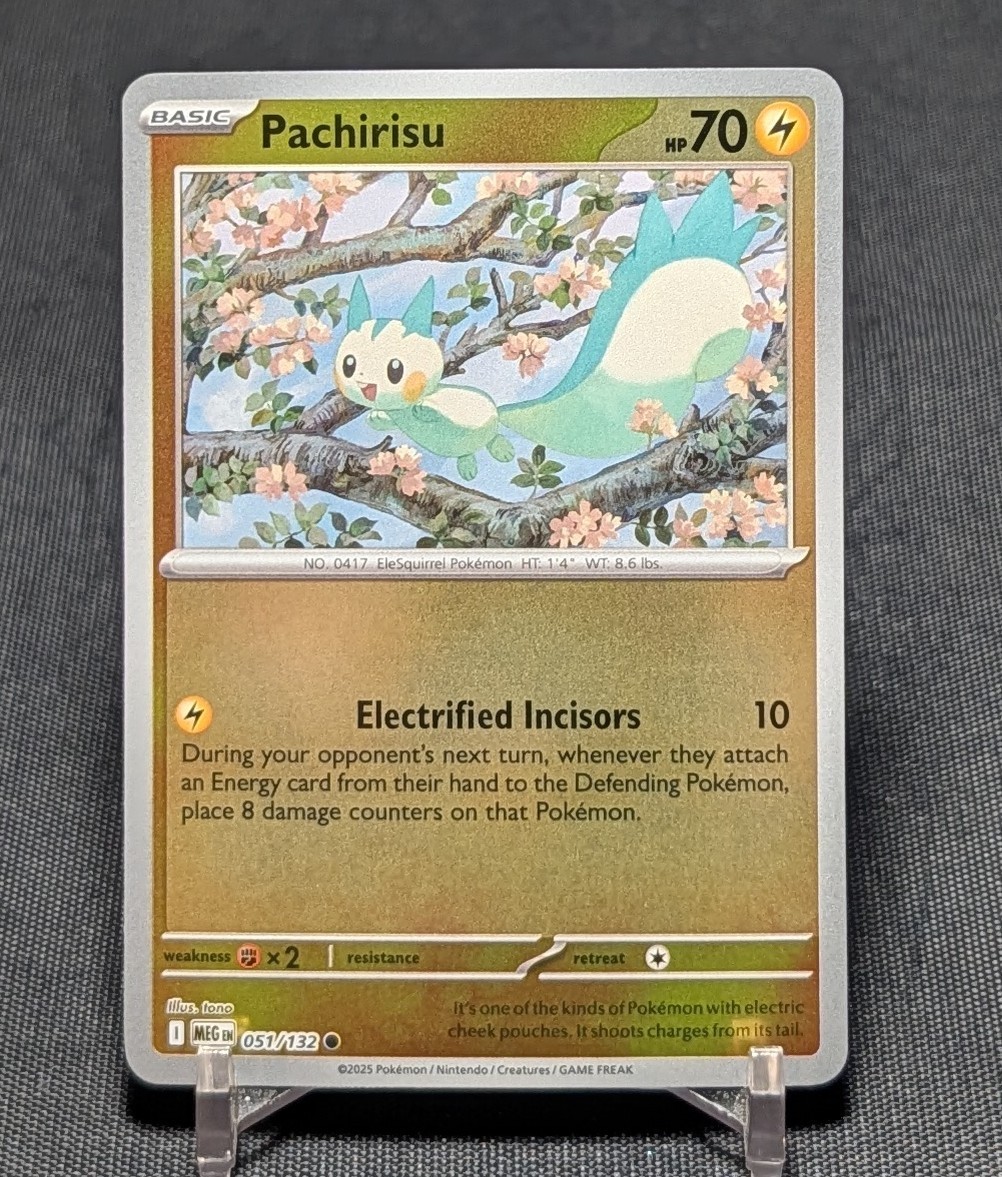 Pachirisu Common Reverse Holo Lightning Mega Evolution Pokemon TCG Card 051/132