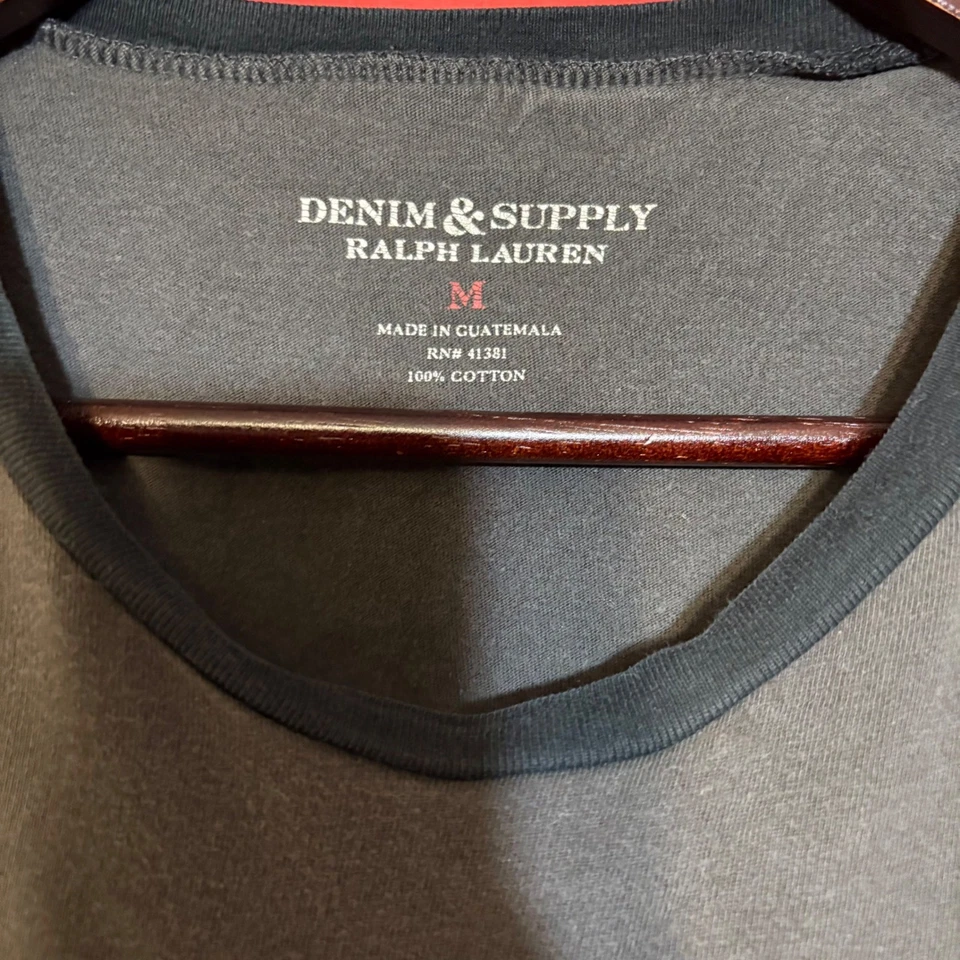 Camiseta Denim & Supply Ralph Lauren Para Hombres Gráfica Brooklyn EE. UU. Gris Algodón Talla M Foto 2 de 4